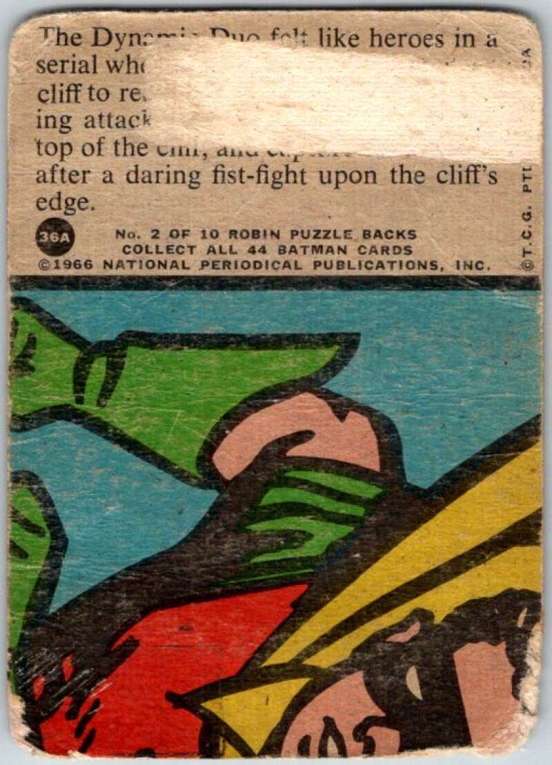 1966 Topps Batman Series Red Bat #36 Cliff Hangers   V36313