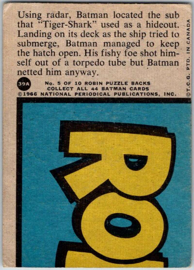 1966 Topps Batman Series Red Bat #39 Stopping the Sub   V36317