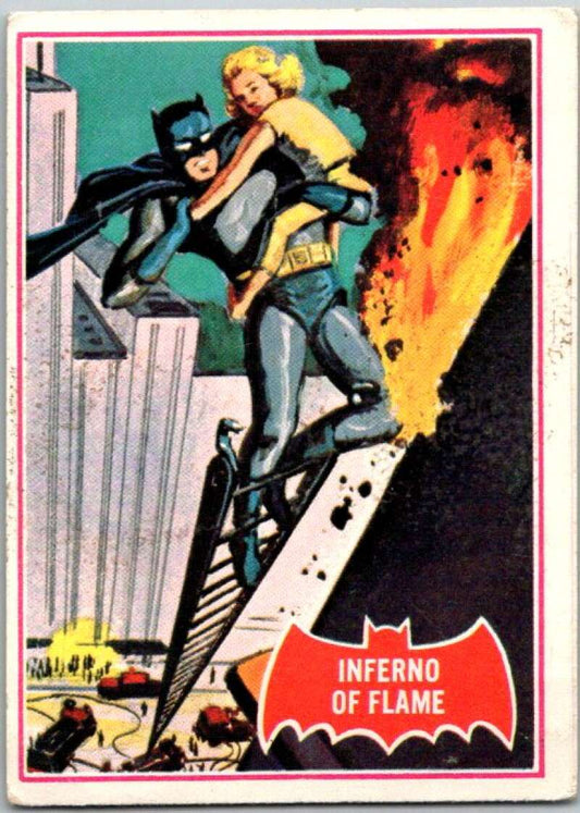 1966 Topps Batman Series Red Bat #40 Inferno of Flame   V36318
