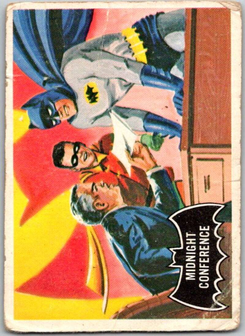 1966 Topps Batman Black Bat #4 Midnight Conference   V36423