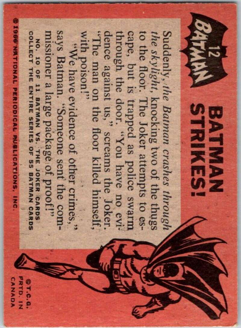 1966 Topps Batman Black Bat #12 Batman Strikes   V36432