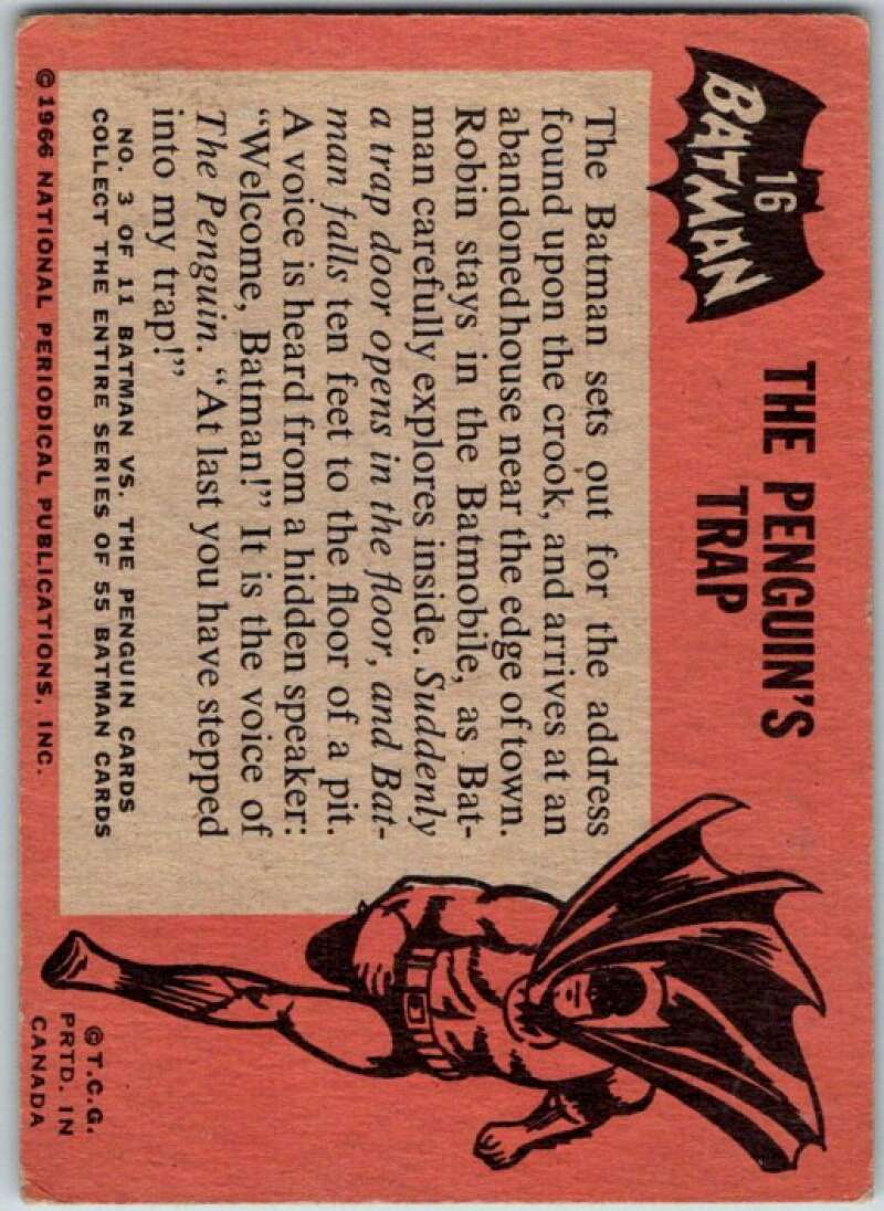 1966 Topps Batman Black Bat #16 The Penguin's Trap   V36442