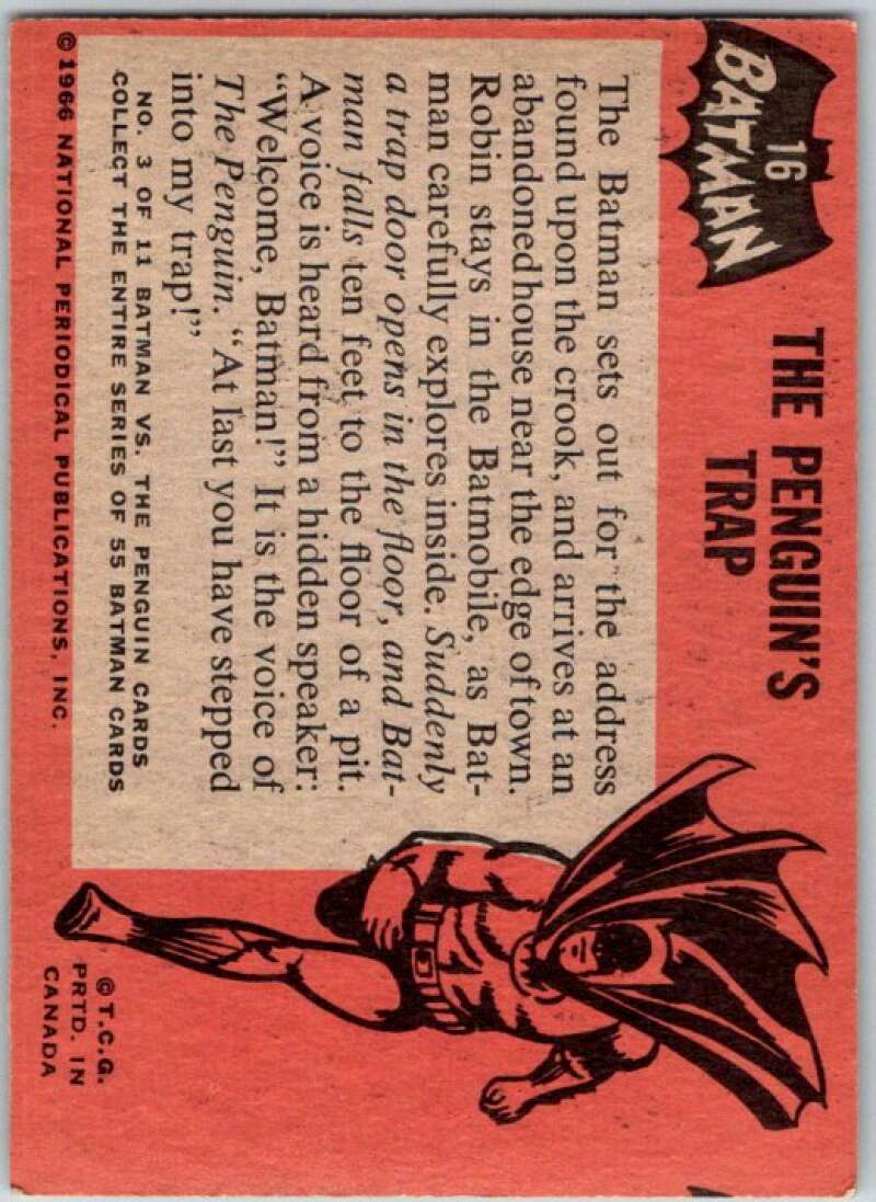1966 Topps Batman Black Bat #16 The Penguin's Trap   V36444
