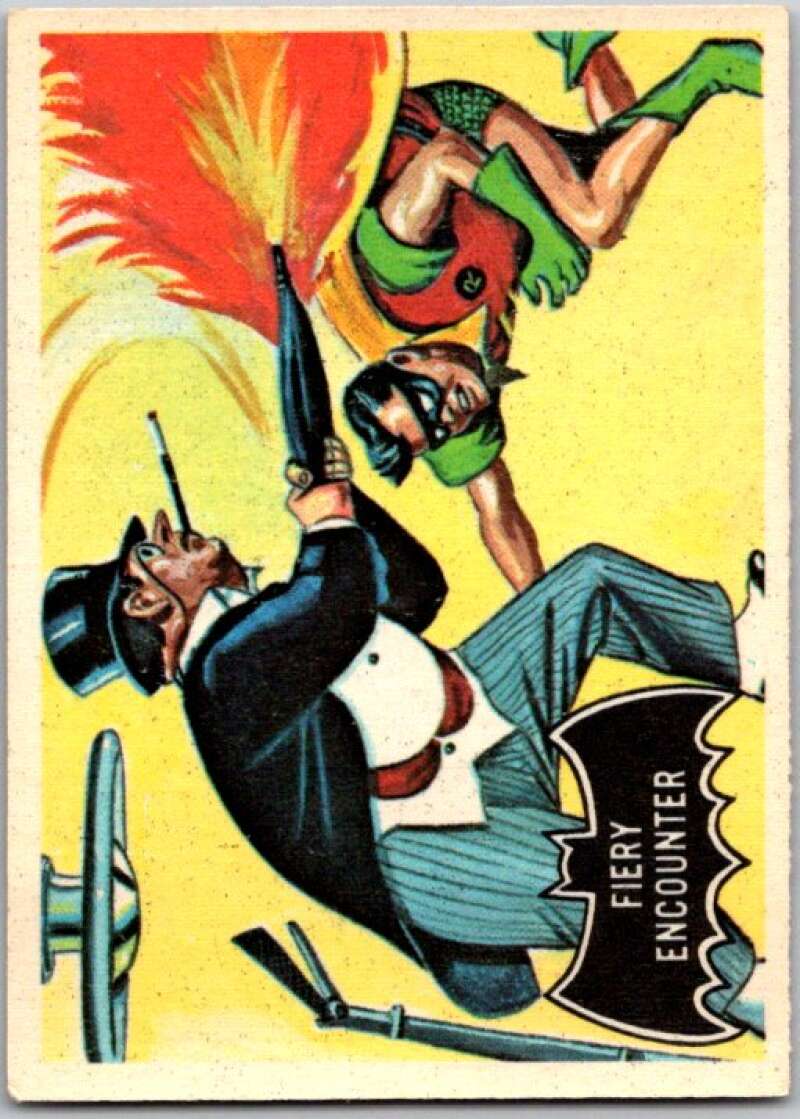 1966 Topps Batman Black Bat #19 Fiery Encounter   V36447
