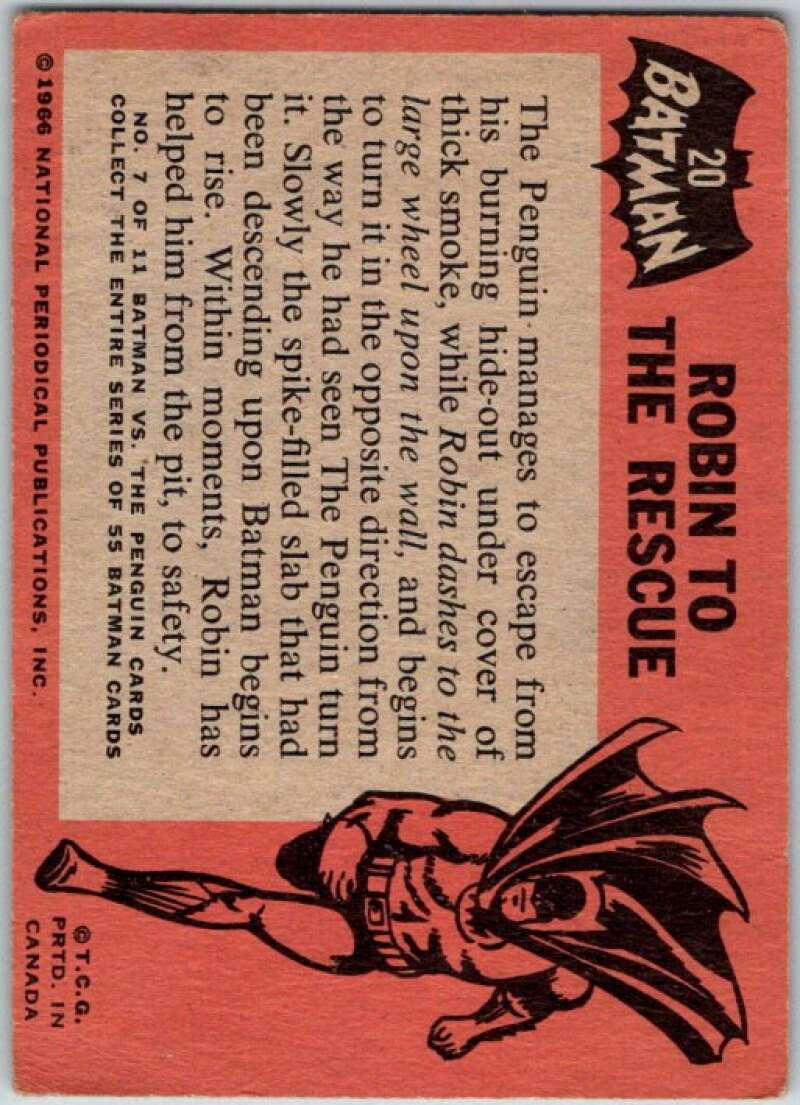 1966 Topps Batman Black Bat #20 Robin to the Rescue   V36448