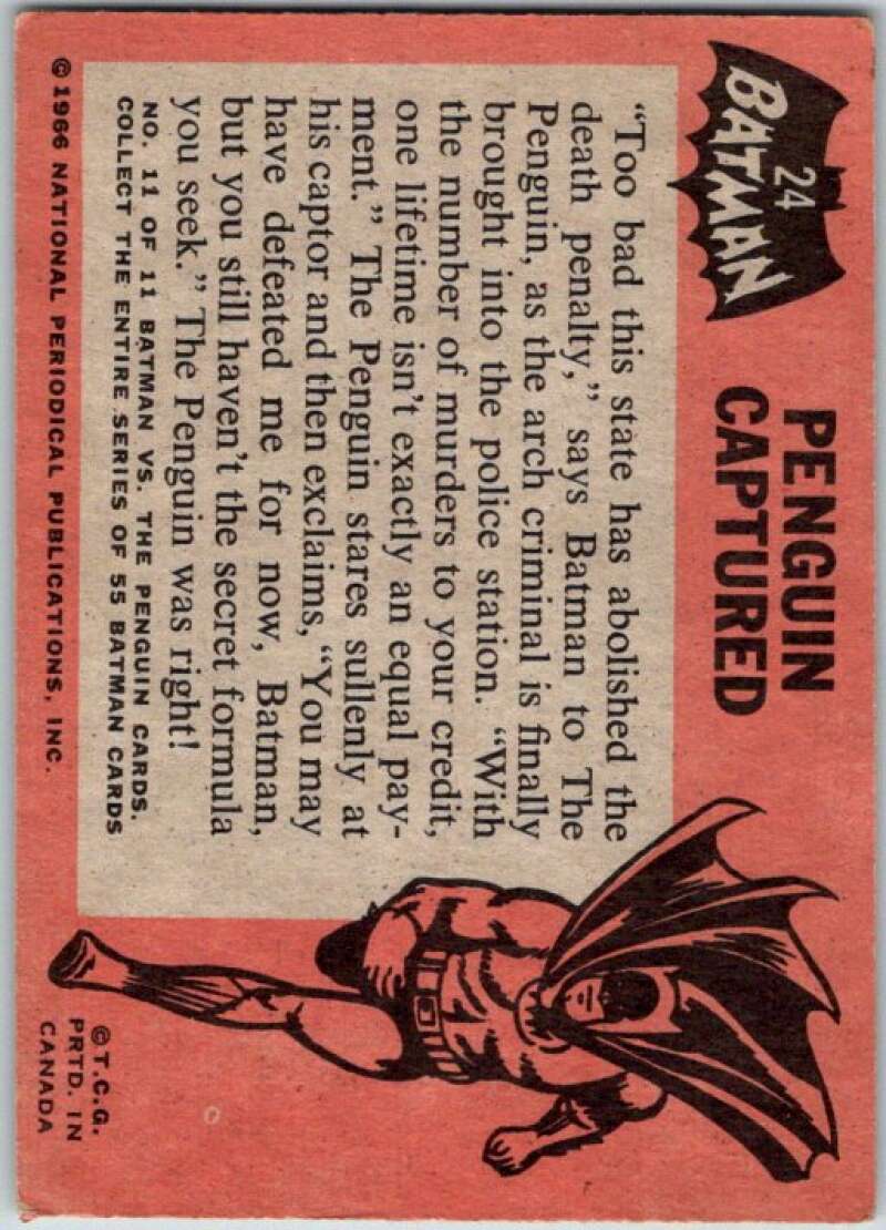 1966 Topps Batman Black Bat #24 Penguin Captured   V36453