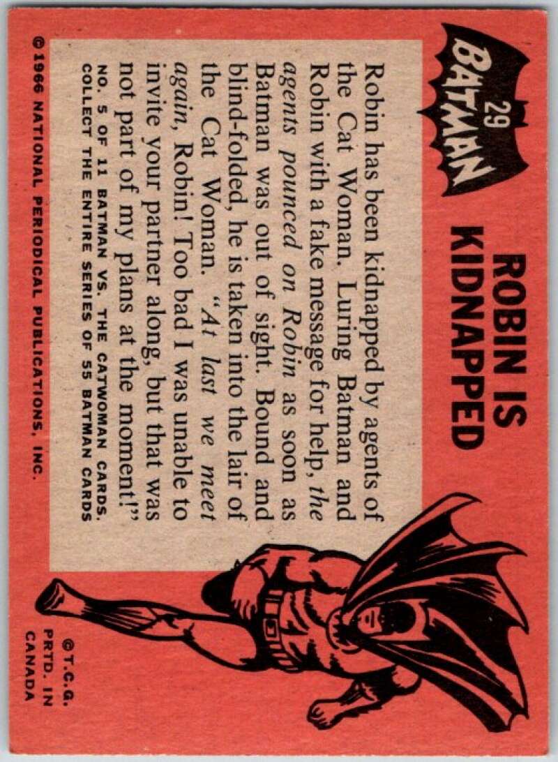 1966 Topps Batman Black Bat #29 Robin is Kidnapped   V36460