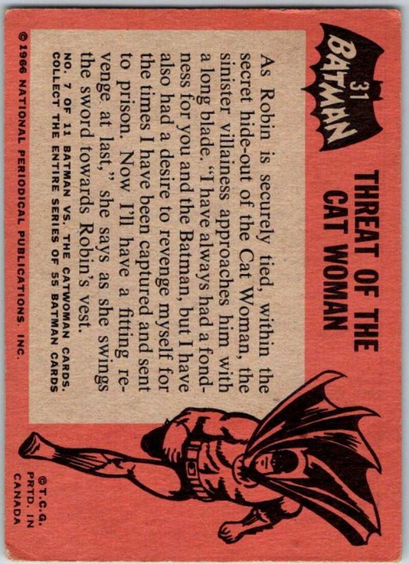 1966 Topps Batman Black Bat #31 Threat of the Cat Woman   V36464