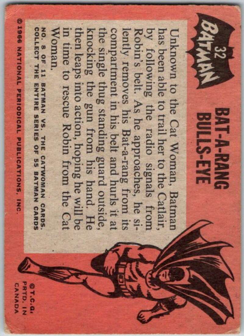 1966 Topps Batman Black Bat #32 Bat-a-bang Bulls-eye   V36466