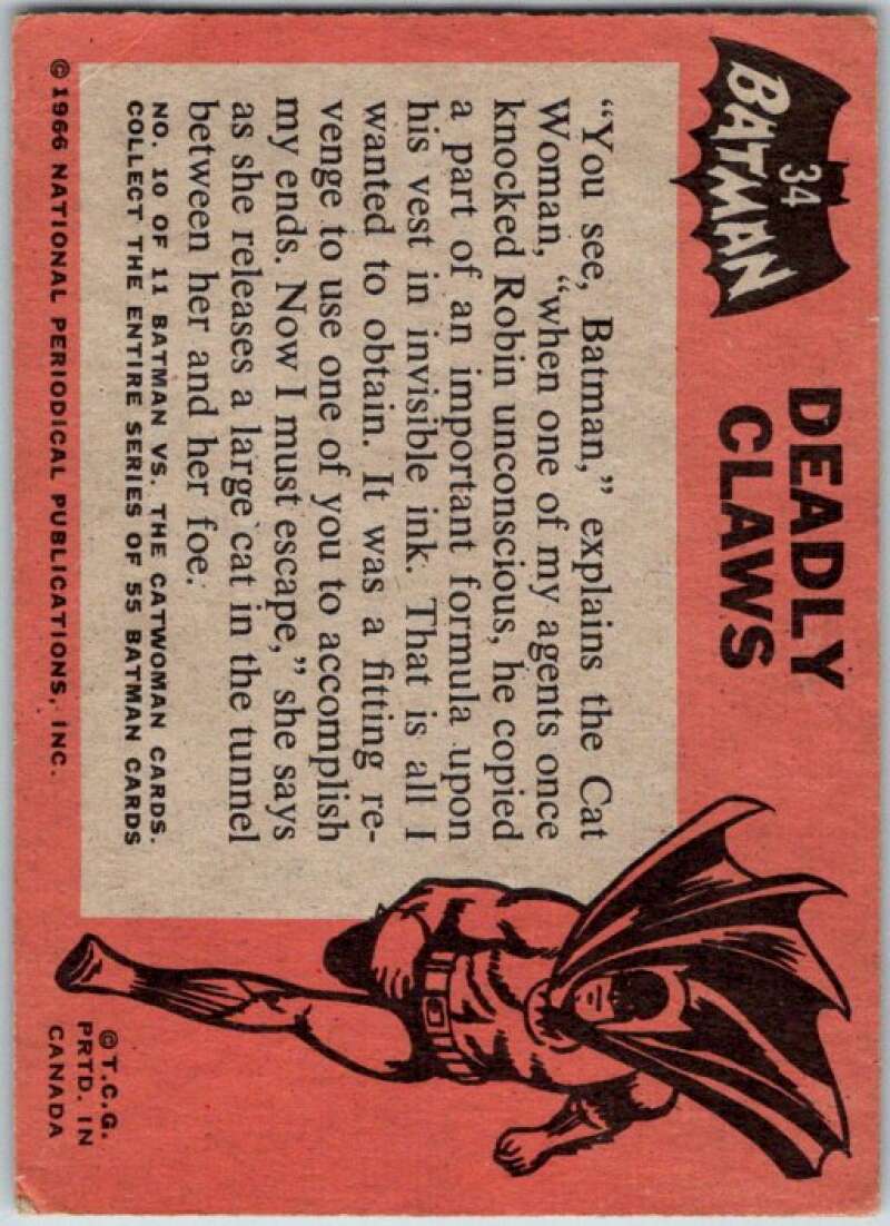 1966 Topps Batman Black Bat #34 Deadly Claws   V36470