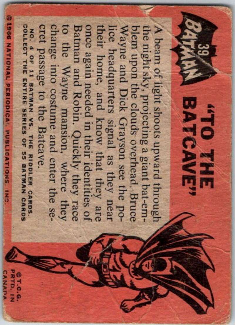 1966 Topps Batman Black Bat #39 To the Batcave   V36482