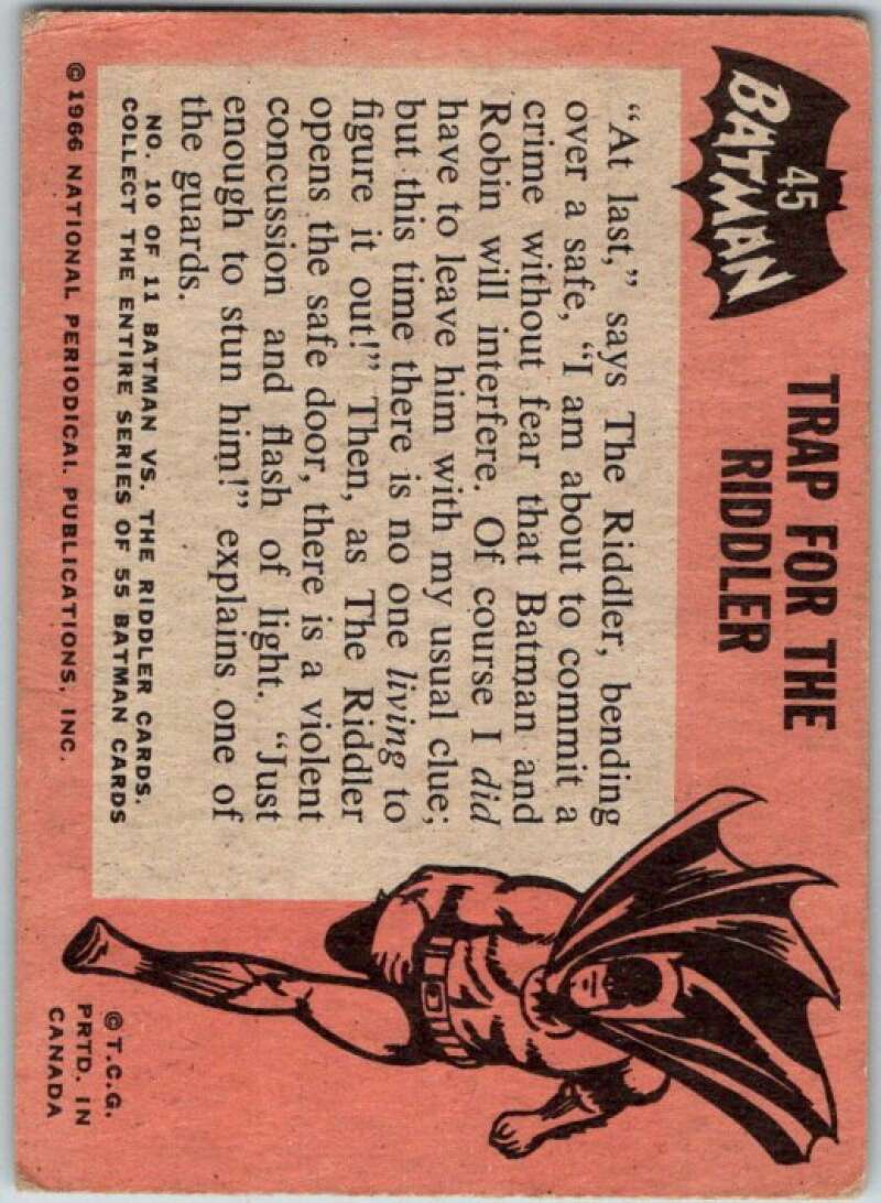 1966 Topps Batman Black Bat #45 Trap for the Riddler   V36491