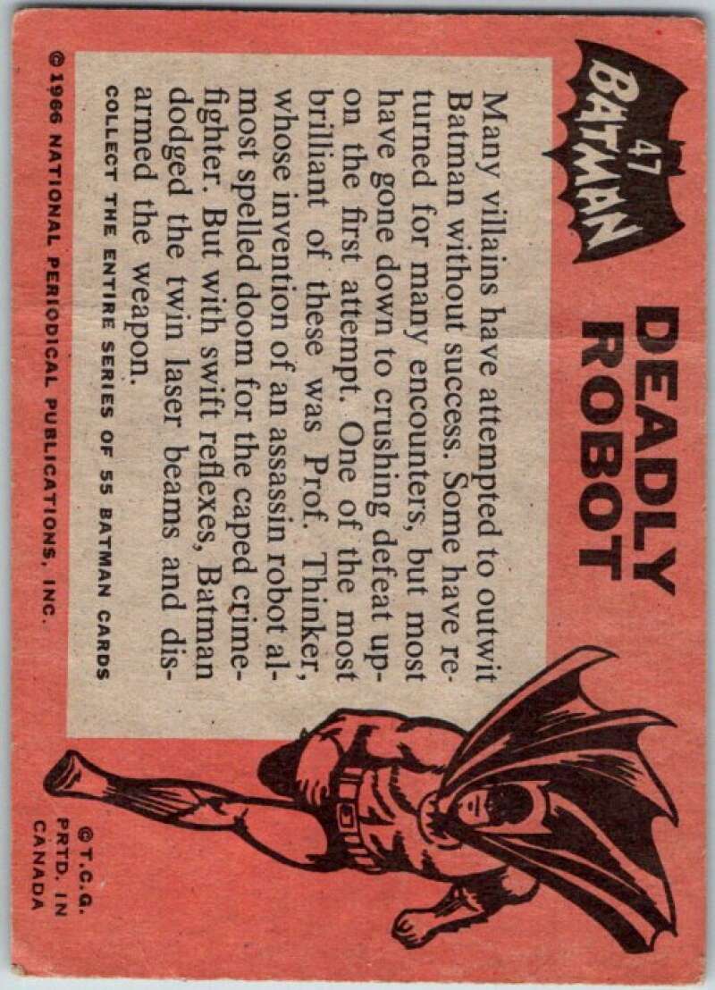 1966 Topps Batman Black Bat #47 Deadly Robot   V36494