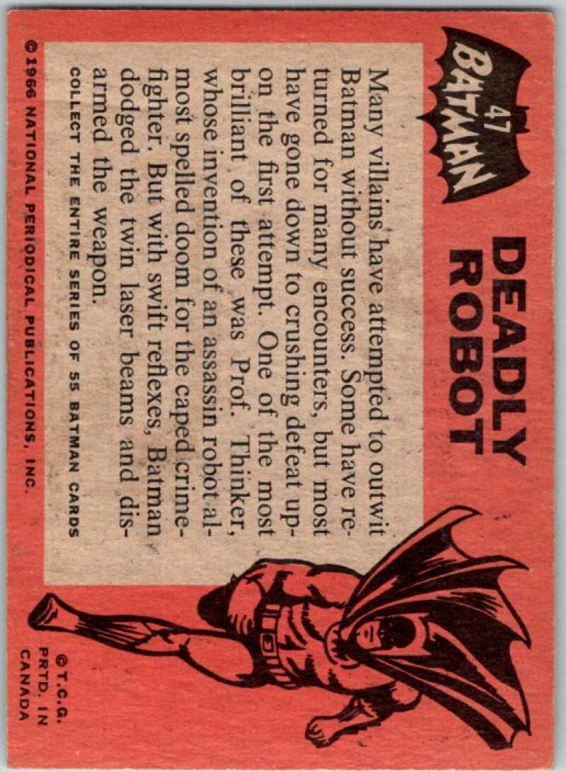 1966 Topps Batman Black Bat #47 Deadly Robot   V36495