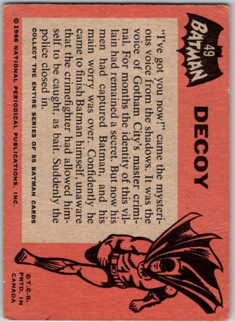 1966 Topps Batman Black Bat #49 Decoy   V36499
