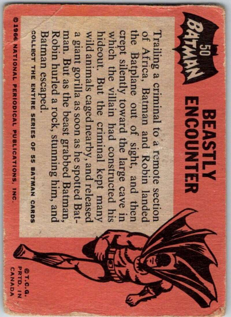 1966 Topps Batman Black Bat #50 Beastly Encounter   V36502