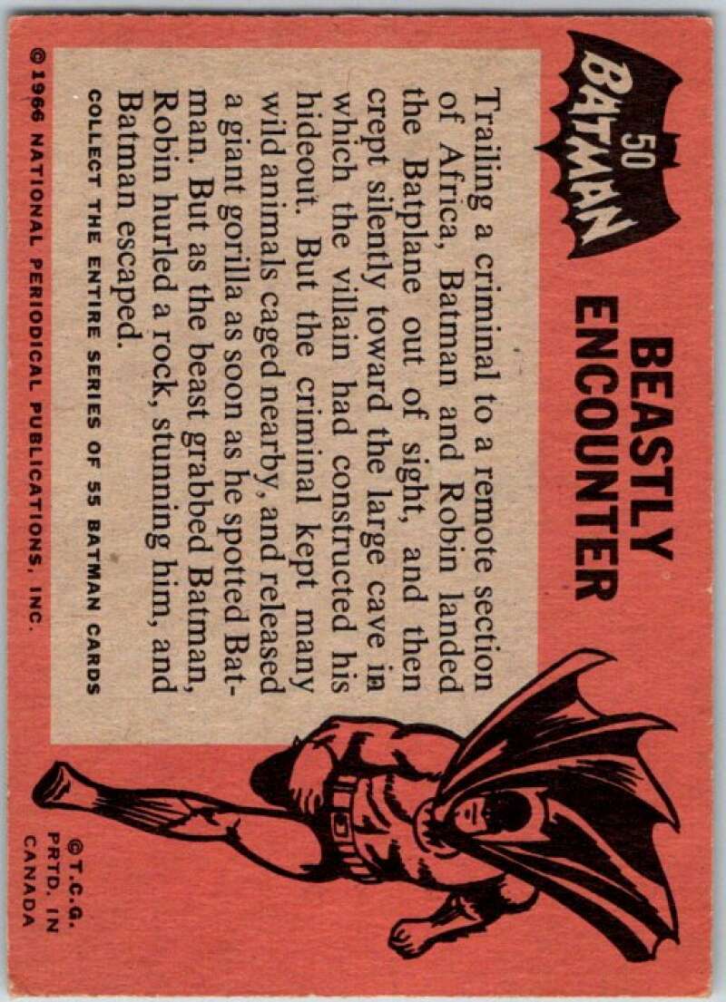 1966 Topps Batman Black Bat #50 Beastly Encounter   V36503