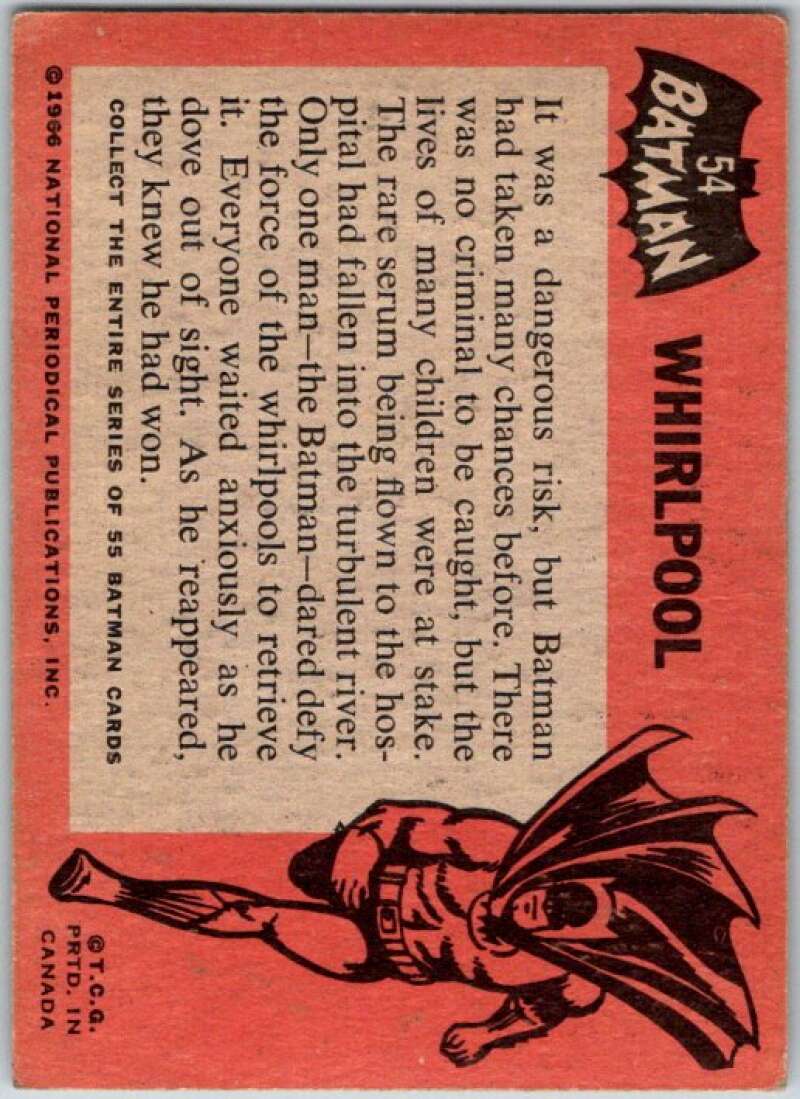 1966 Topps Batman Black Bat #54 Whirlpool   V36508
