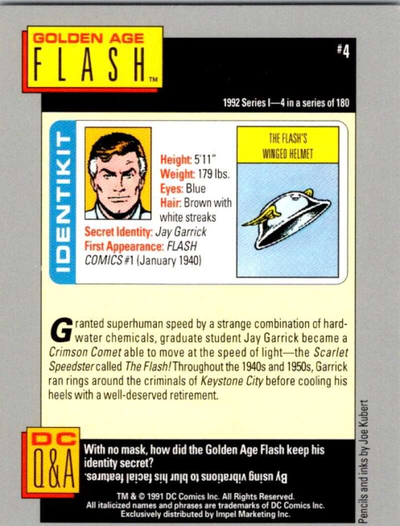 1991 Impel DC Comics #4 Golden Age Flash  V36513