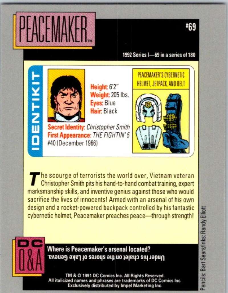 1991 Impel DC Comics #69 Peacemaker  V36580