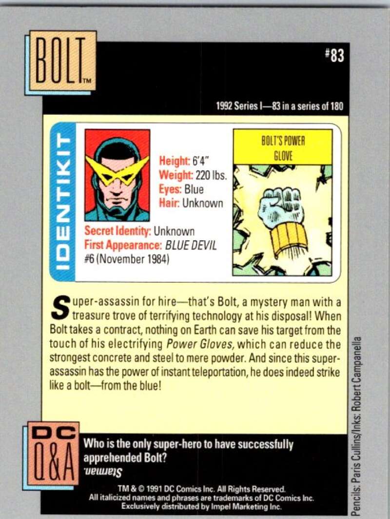 1991 Impel DC Comics #83 Bolt  V36594