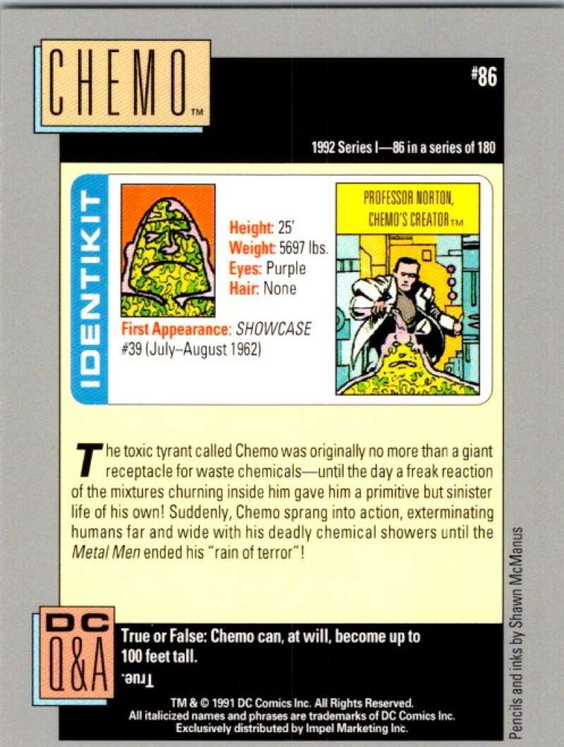 1991 Impel DC Comics #86 Chemo  V36598