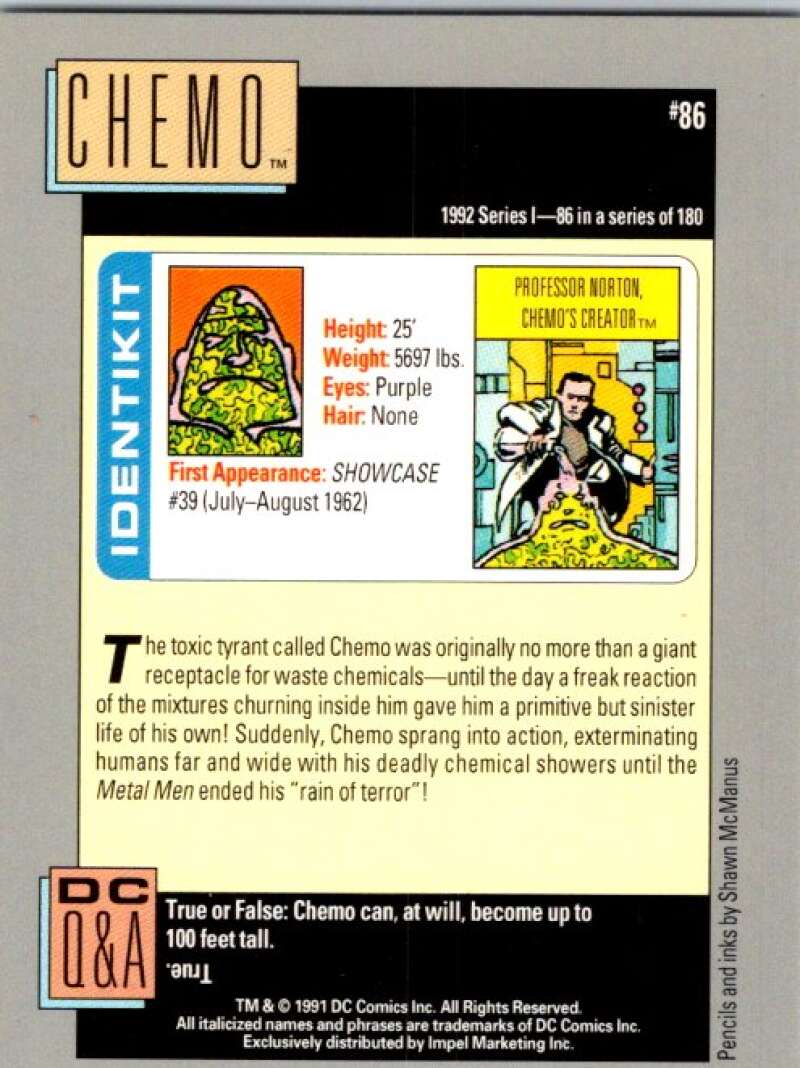 1991 Impel DC Comics #86 Chemo  V36599