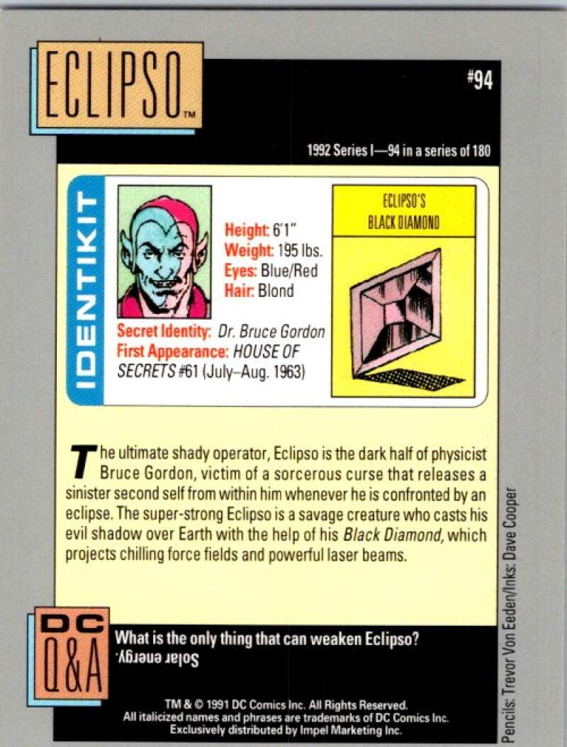 1991 Impel DC Comics #94 Eclipso  V36609