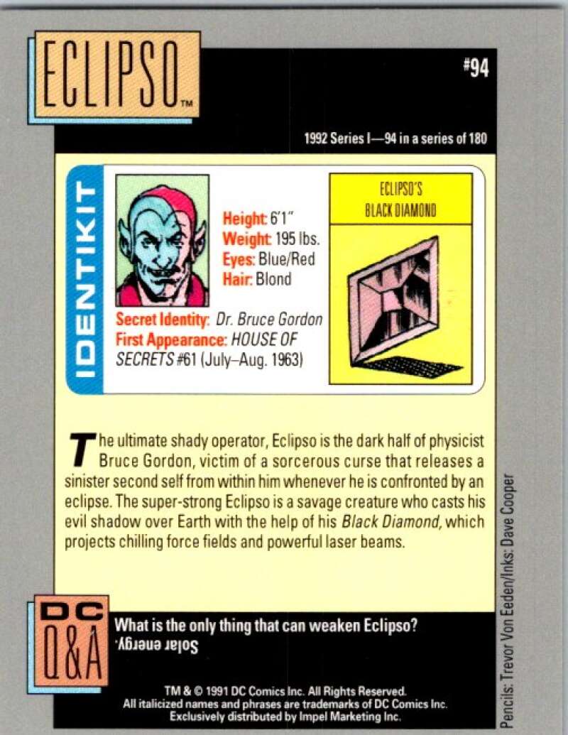 1991 Impel DC Comics #94 Eclipso  V36610