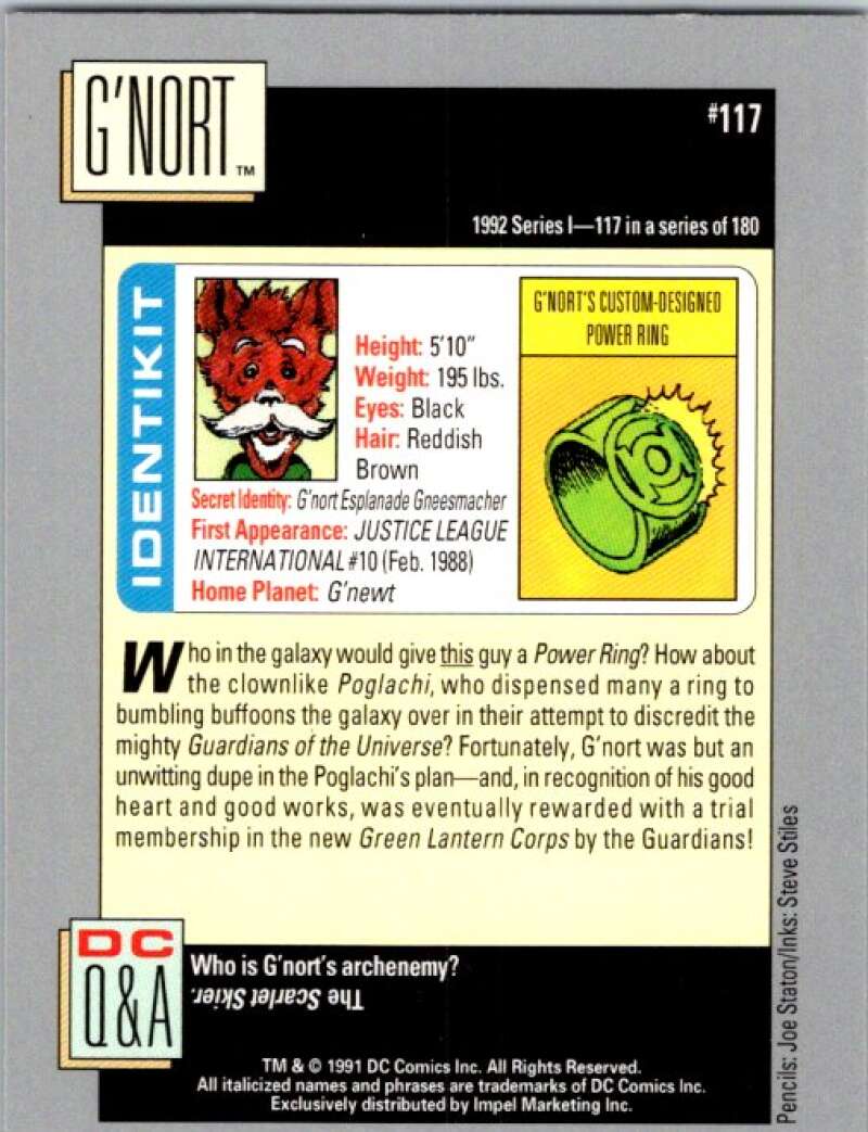 1991 Impel DC Comics #117 G'Nort  V36633