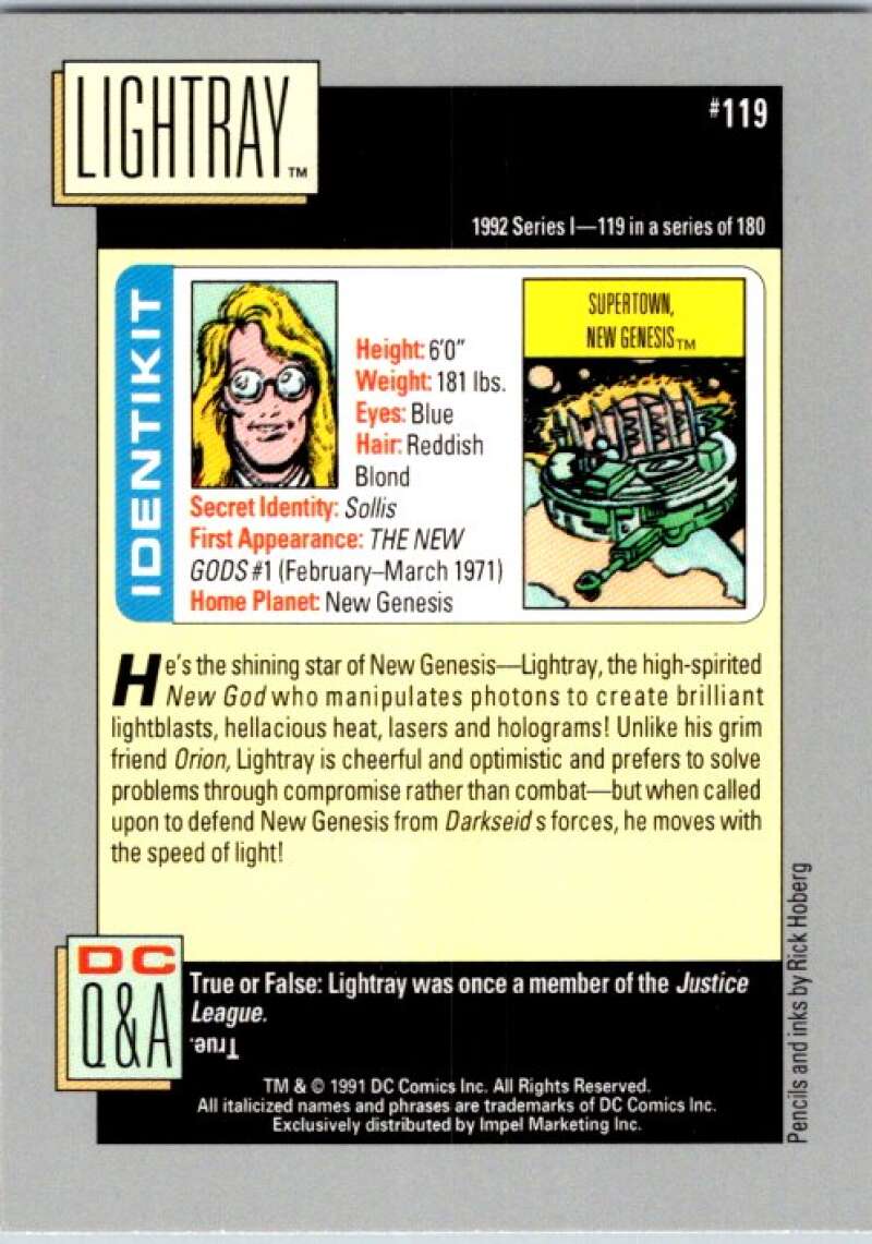 1991 Impel DC Comics #119 Lightray  V36639