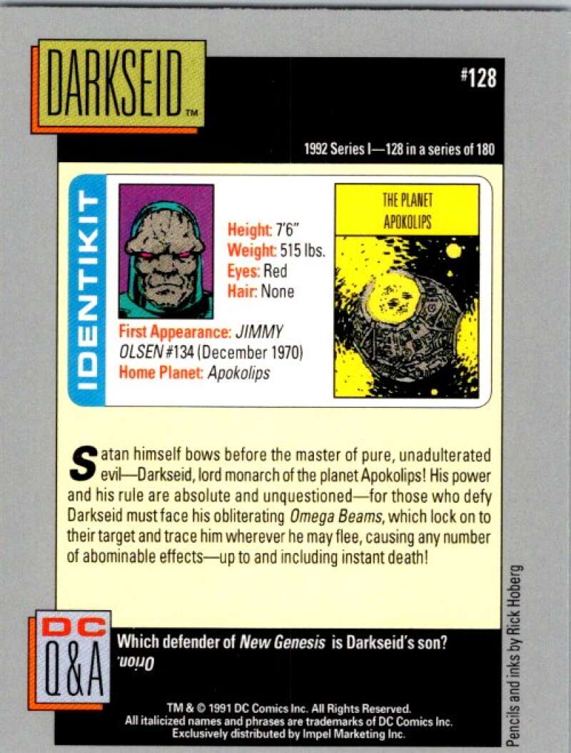1991 Impel DC Comics #128 Darkseid  V36650
