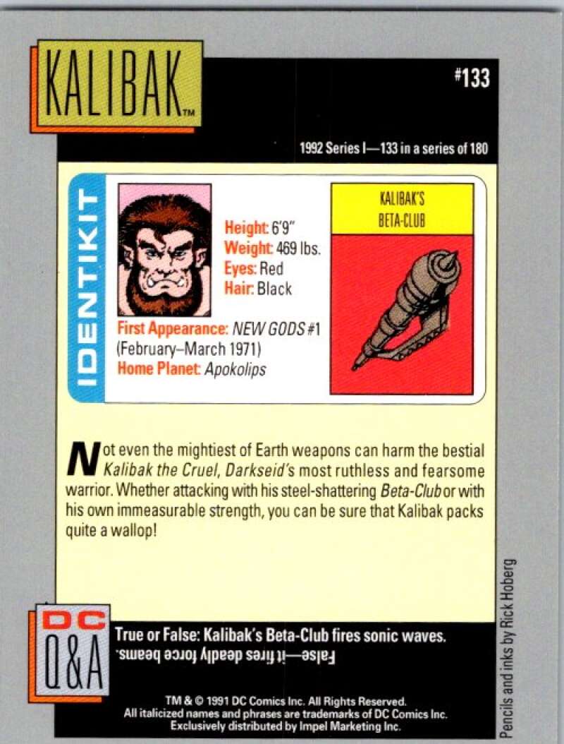 1991 Impel DC Comics #133 Kalibak  V36658