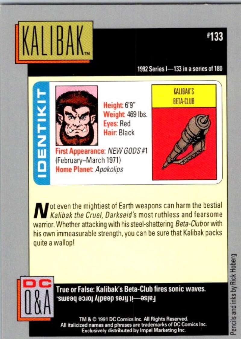 1991 Impel DC Comics #133 Kalibak  V36659