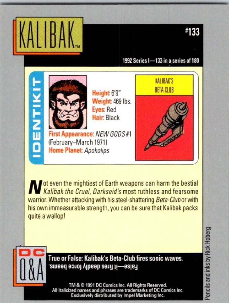 1991 Impel DC Comics #133 Kalibak  V36660