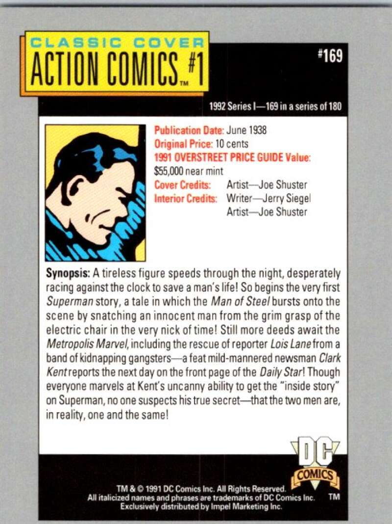 1991 Impel DC Comics #169 Action Comics #1  V36703