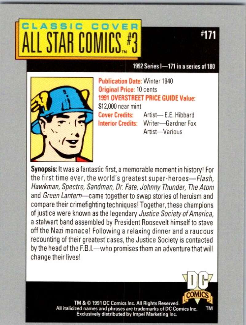 1991 Impel DC Comics #171 All Star Comics #3  V36705