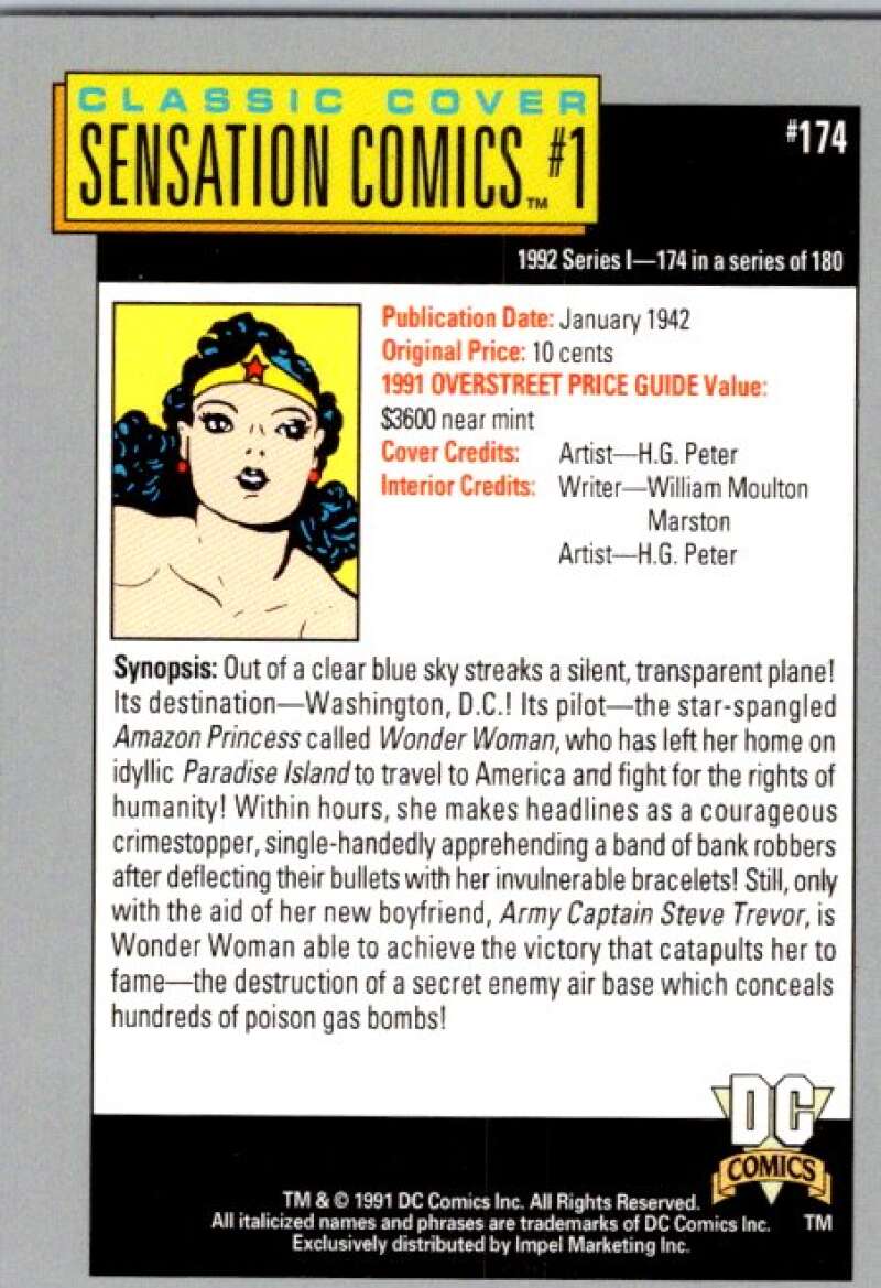 1991 Impel DC Comics #174 Sensation Comics #1  V36710