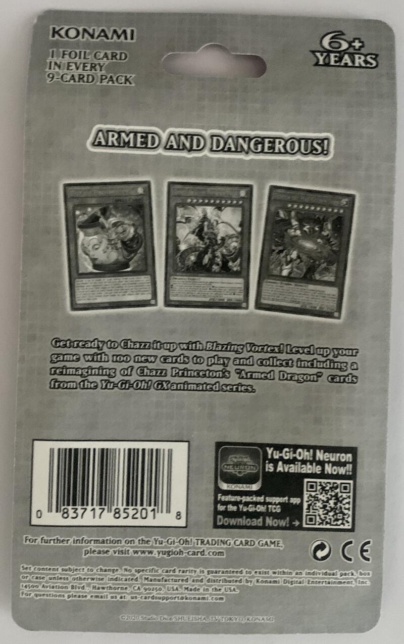 Yu-Gi-Oh! Blazing Vortex Booster Sealed Card Game Pack - English Edition