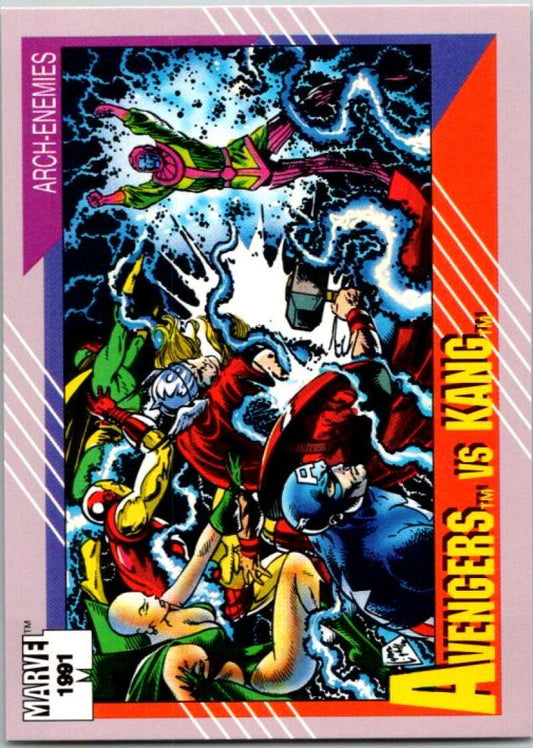 1991 Impel Marvel Universe #96 Avengers vs. Kang   V36750