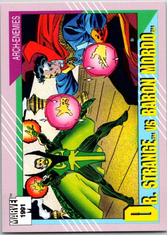 1991 Impel Marvel Universe #110 Dr. Strange vs. Baron Mordo   V36757