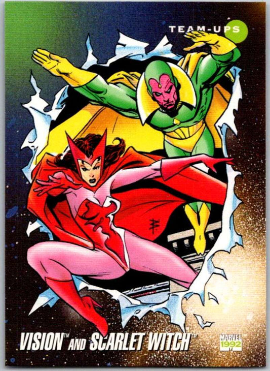 1992 Impel Marvel Universe #85 Vision and Scarlet Witch   V36792