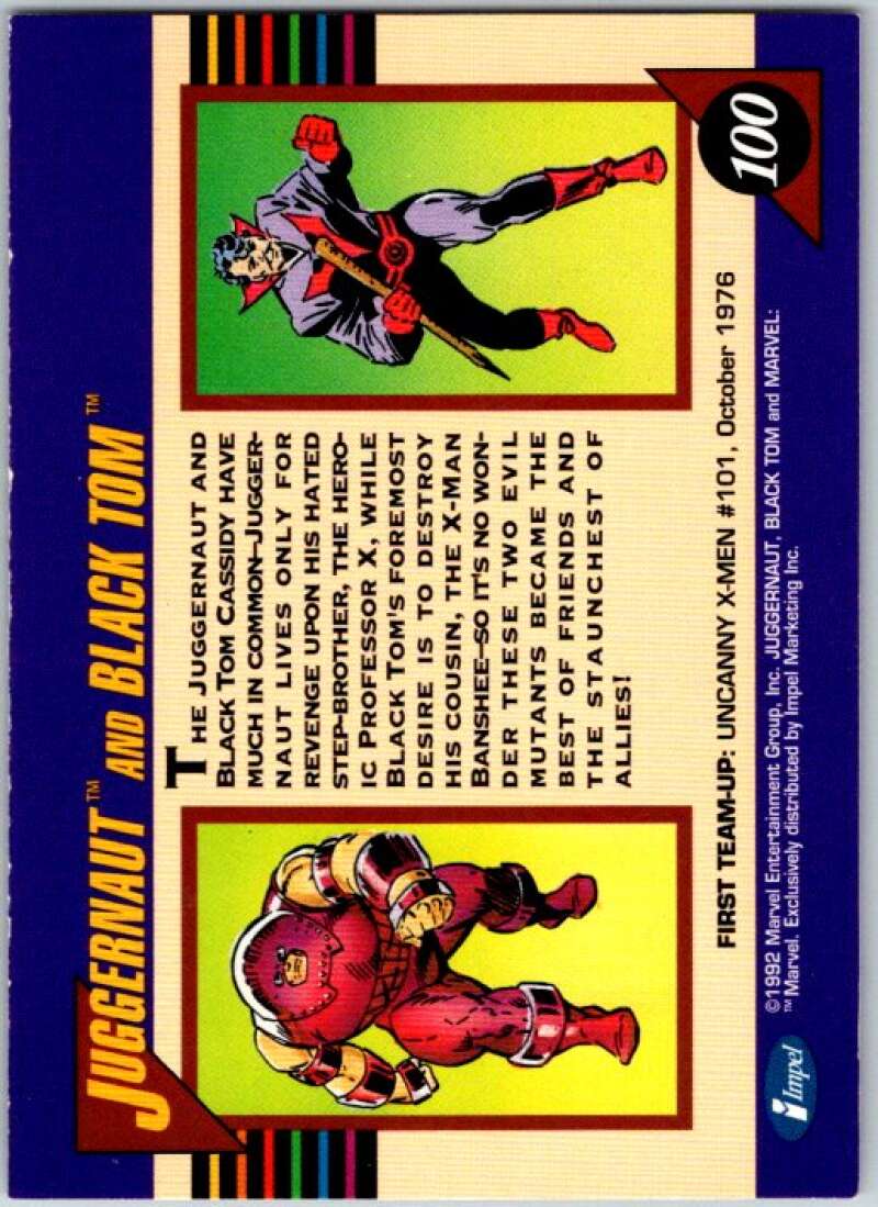 1992 Impel Marvel Universe #100 Juggernaut and Black Tom   V36801