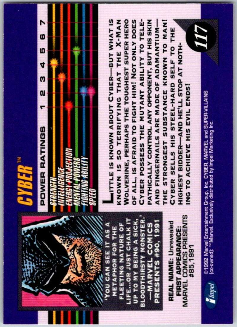 1992 Impel Marvel Universe #117 Cyber   V36807