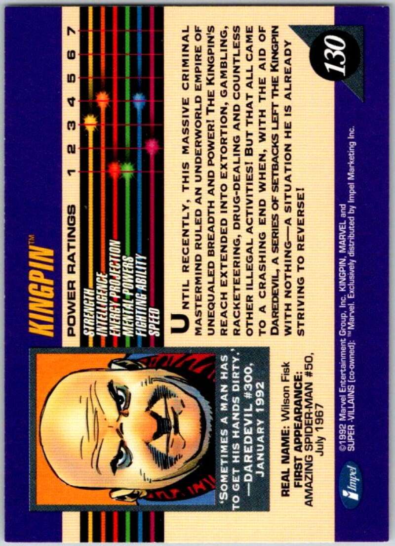 1992 Impel Marvel Universe #130 Kingpin   V36823