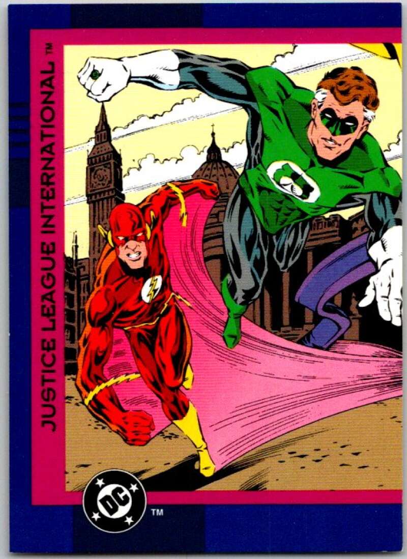 1993 SkyBox DC Comics #4 Justice League International - Flash, Lantern  V36836