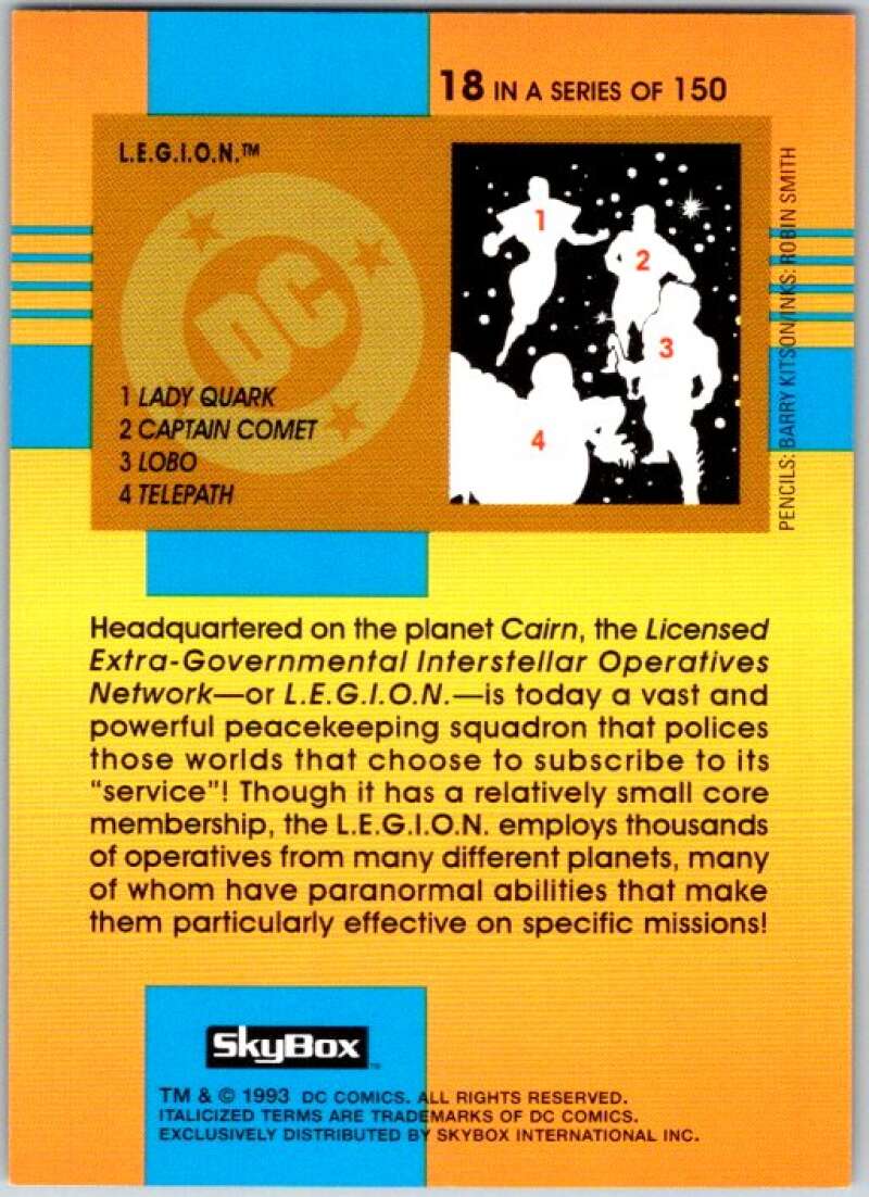 1993 SkyBox DC Comics #18 L.E.G.I.O.N. - Lady Quark, Captain Comet  V36848