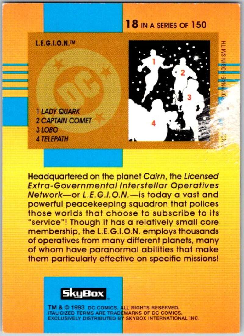 1993 SkyBox DC Comics #18 L.E.G.I.O.N. - Lady Quark, Captain Comet  V36849