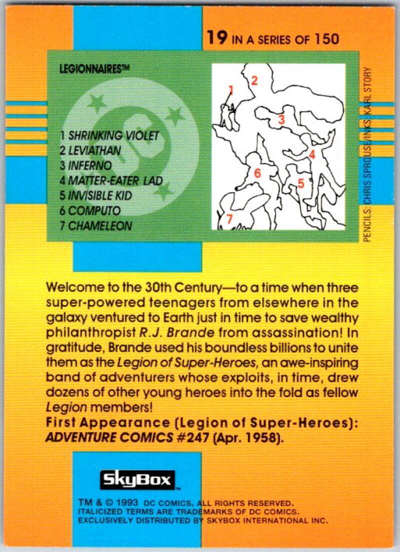1993 SkyBox DC Comics #19 Legionaires - Violet, Leviathan, Inferno  V36850