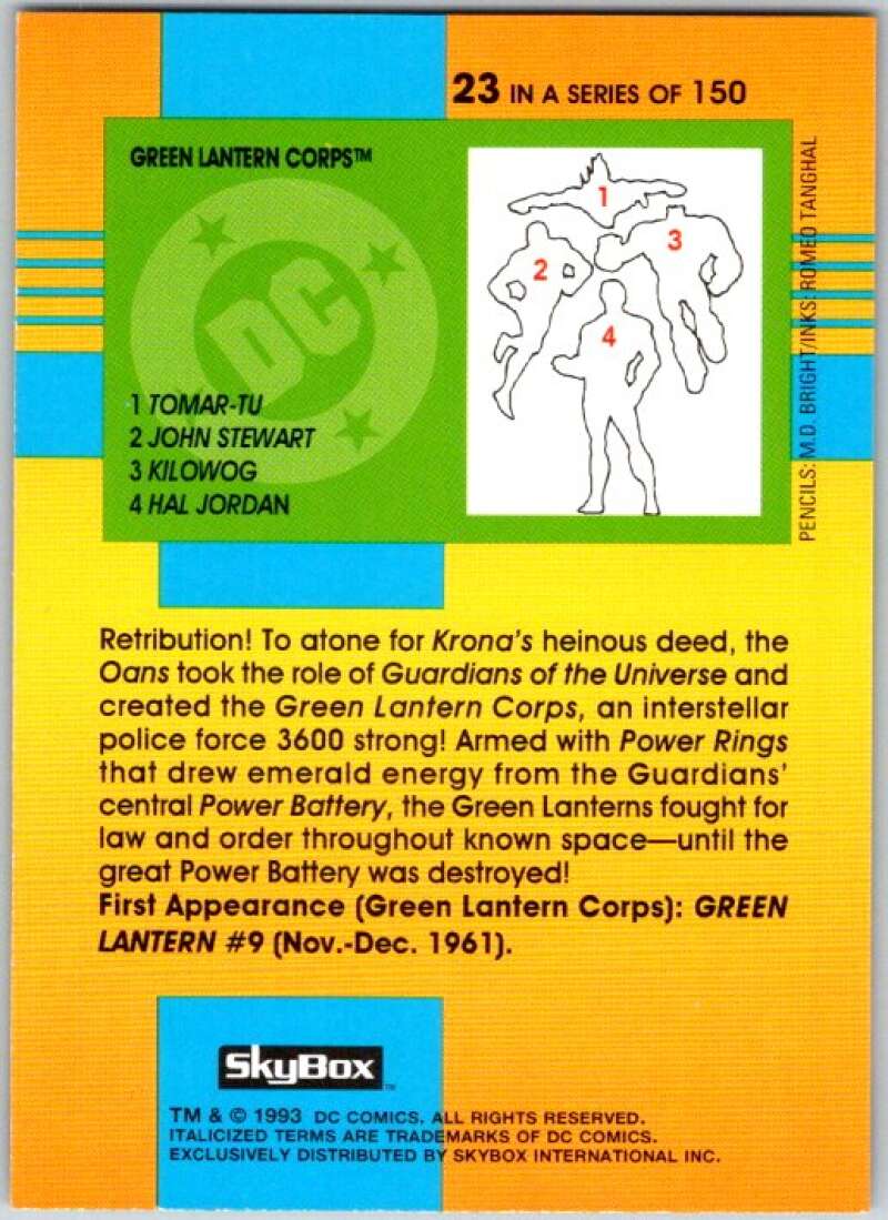 1993 SkyBox DC Comics #23 Green Lantern Corps - Tomar-Tu, Stewart  V36853